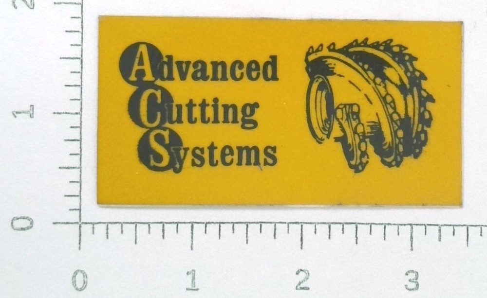 Vintage Advanced Cutting Systems Mining Equipment Sticker Decal