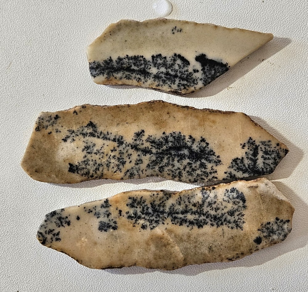 Agate With Dendrites Three Lapidary Slabs 52 Grams