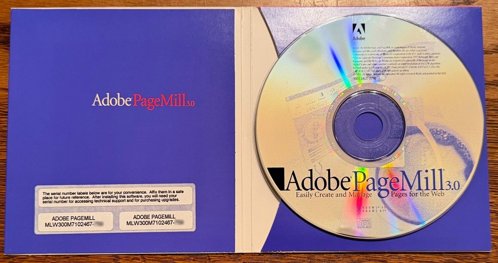 Adobe PageMill Version 3.0 with Serial Number for PC