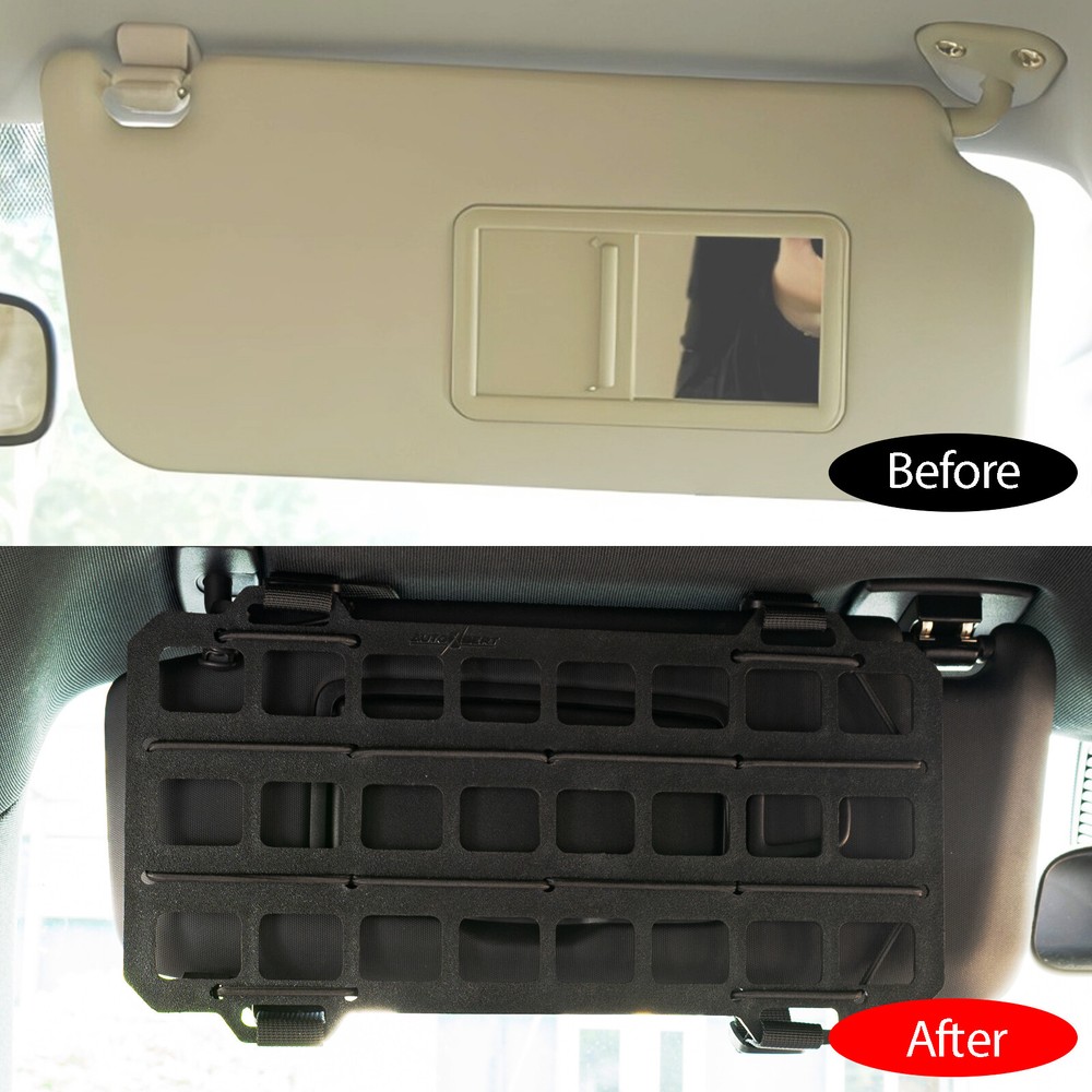 Car Tactical Rigid Molle Panel Sun Visor Organizer Storage Rack Rigid Panel NEW