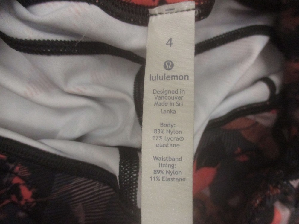 Lululemon Size 4 Womens Multicolor Compression Pull On Athletic Leggings 426