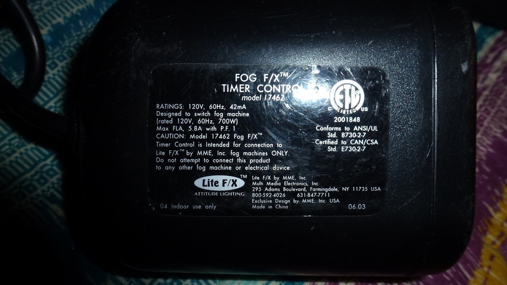 FOG TIMER CONTROLLER & SWITCH SALES Plug In Halloween or Party Orange Lights