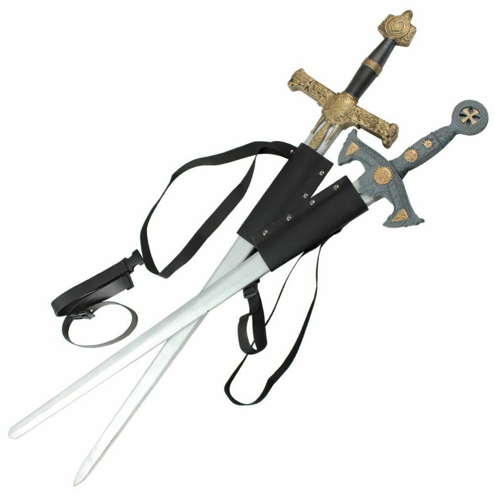 Universal Lightening Warrior Double Sword Back Strap Sheath | Dual Wielding Bald