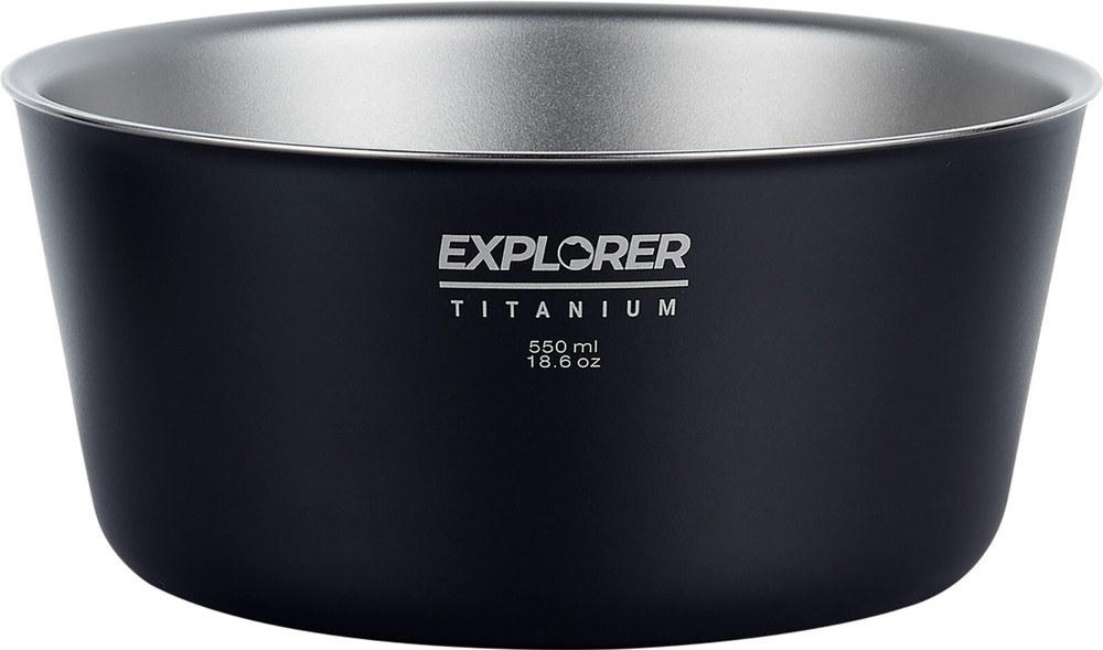 Explorer Bear Black Titanium Double-walled Camping Bowl, 18 fl oz, 550ml