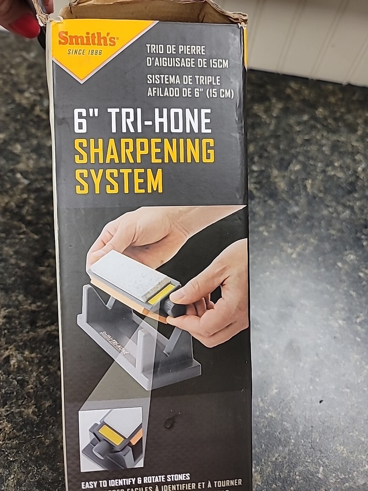 Smith's Sharpener 6" Tri-Hone Sharpening System Med/Fine/Coarse Knives & Tools
