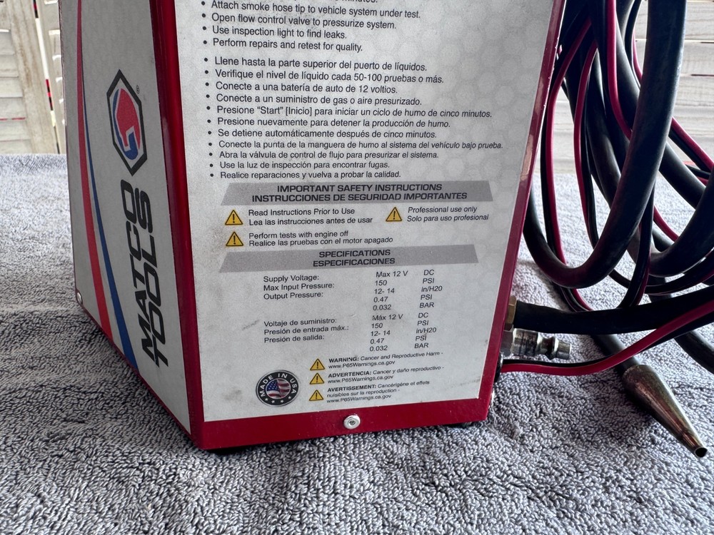Matco Tools Diagnostic Smoke Machine MDSMOKELITE