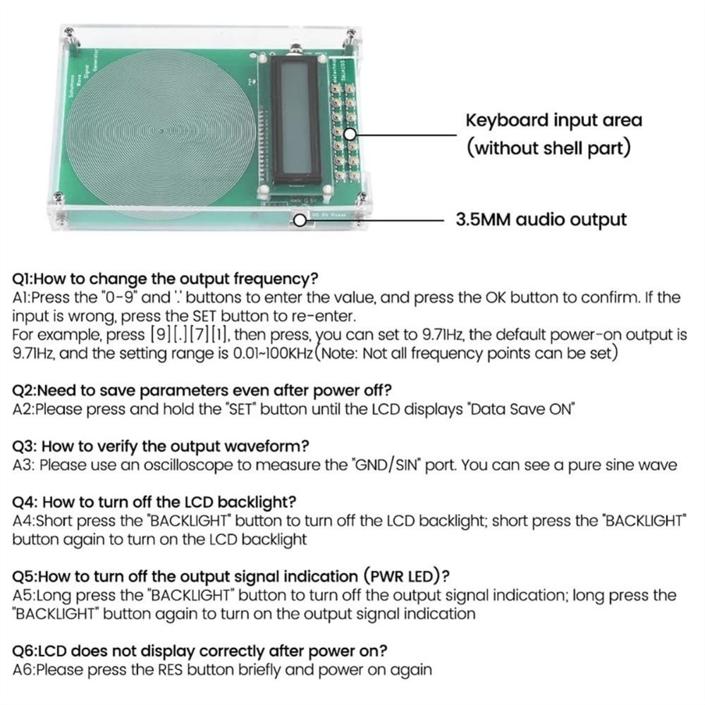 Portable Adjustable Custom Frequency Generator V2 7.83Hz SchumannWave Resonance
