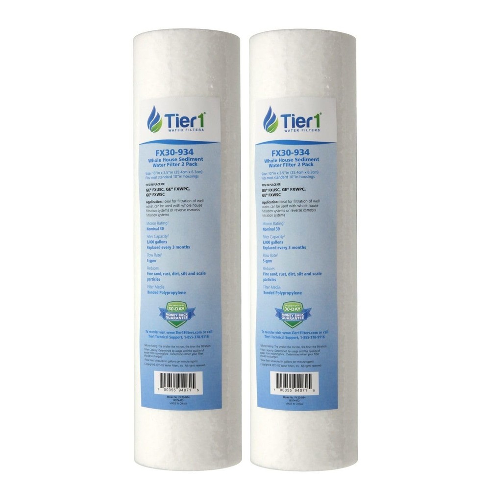 10 x 2.5 Inch 30 Micron Spun Wound Polypropylene Sediment Water Filter (2 Pack)