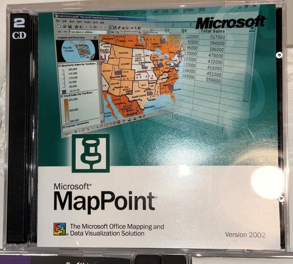 Microsoft Mappoint version 2002 + Master Maps + Precision Mapping - 3 preowned