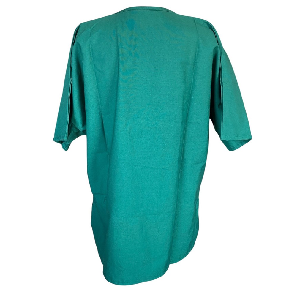 Bettie Dawn solid green short sleeve v-neck pullover scrub top with pockets M