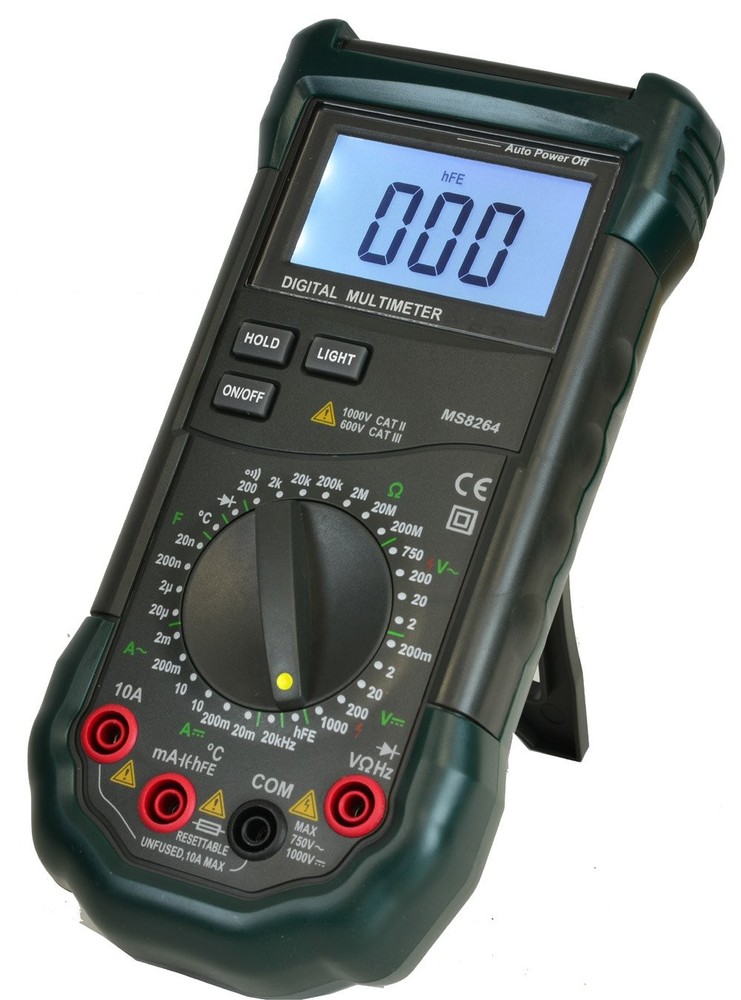 Mastech MS8264 Backlit 30-Range Digital Multimeter with Temperature Measureme...