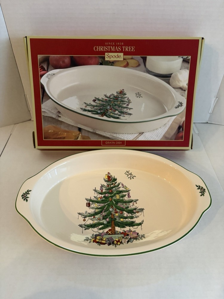 Spode Christmas Tree 14” Gratin Dish w/ Box