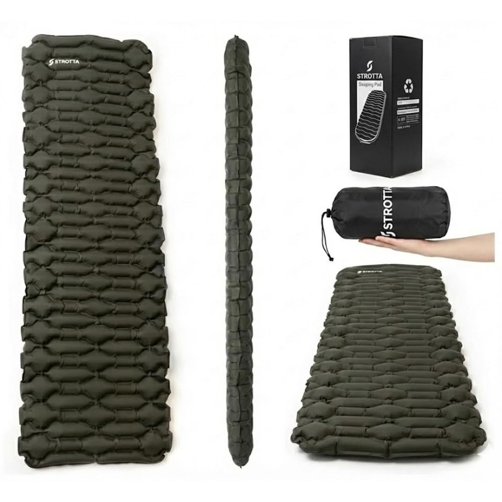 Inflatable Sleeping Pad for Camping & Backpacking – Lightweight 2.1” Thick Co...