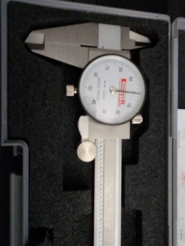 17-970-5 SPI Dial Caliper 6", White Face w/cert