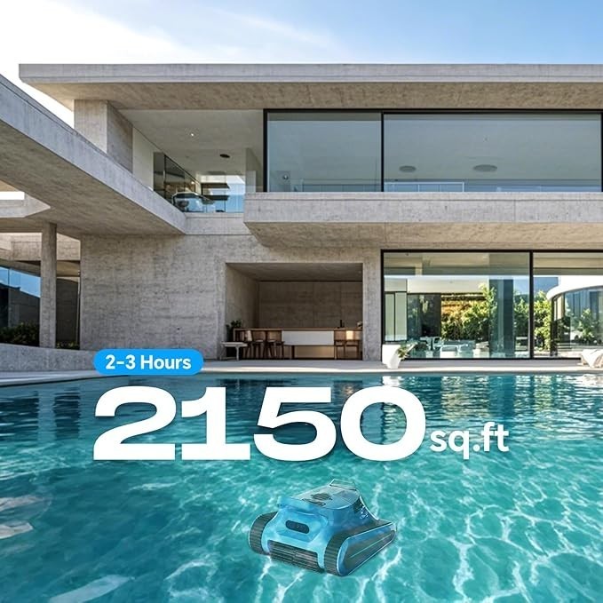 Cordless Robotic Pool Cleaner | Wall Climbing | Smart Navigation | App Support