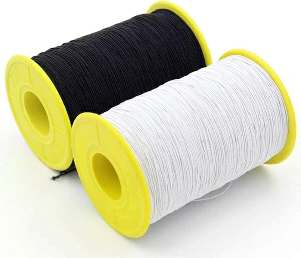 Milcraft (2 Rolls) White AND Black Elastic Thread 547 Yard Package