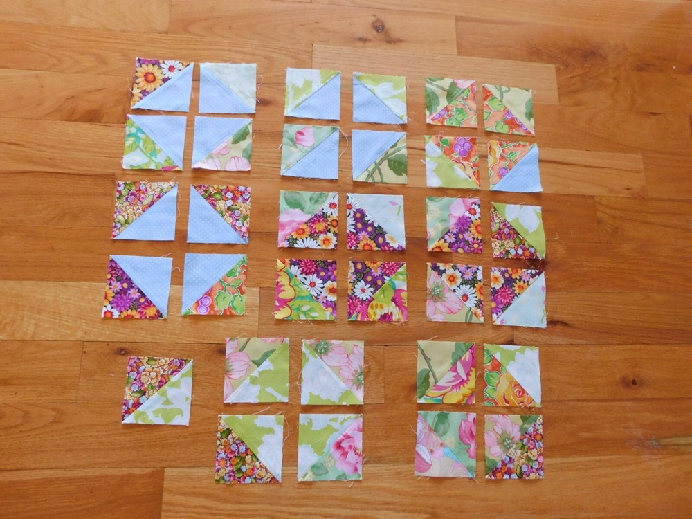 Handmade Two Patch Quilt Block Lot