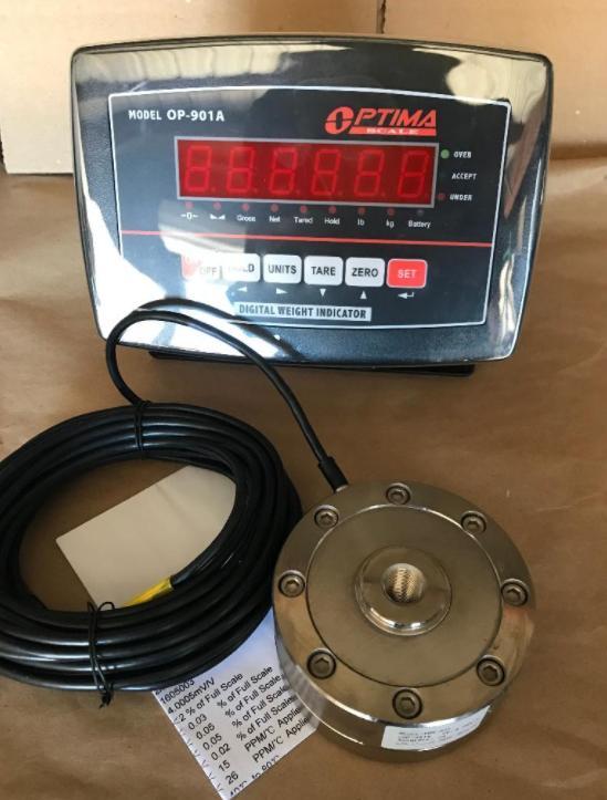 Compression Scale 2000 x 1 lb with Low profile Load cell, Indicator Portable