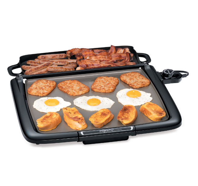 Presto Ceramic Electric Griddle & Warmer Plus Black 07024