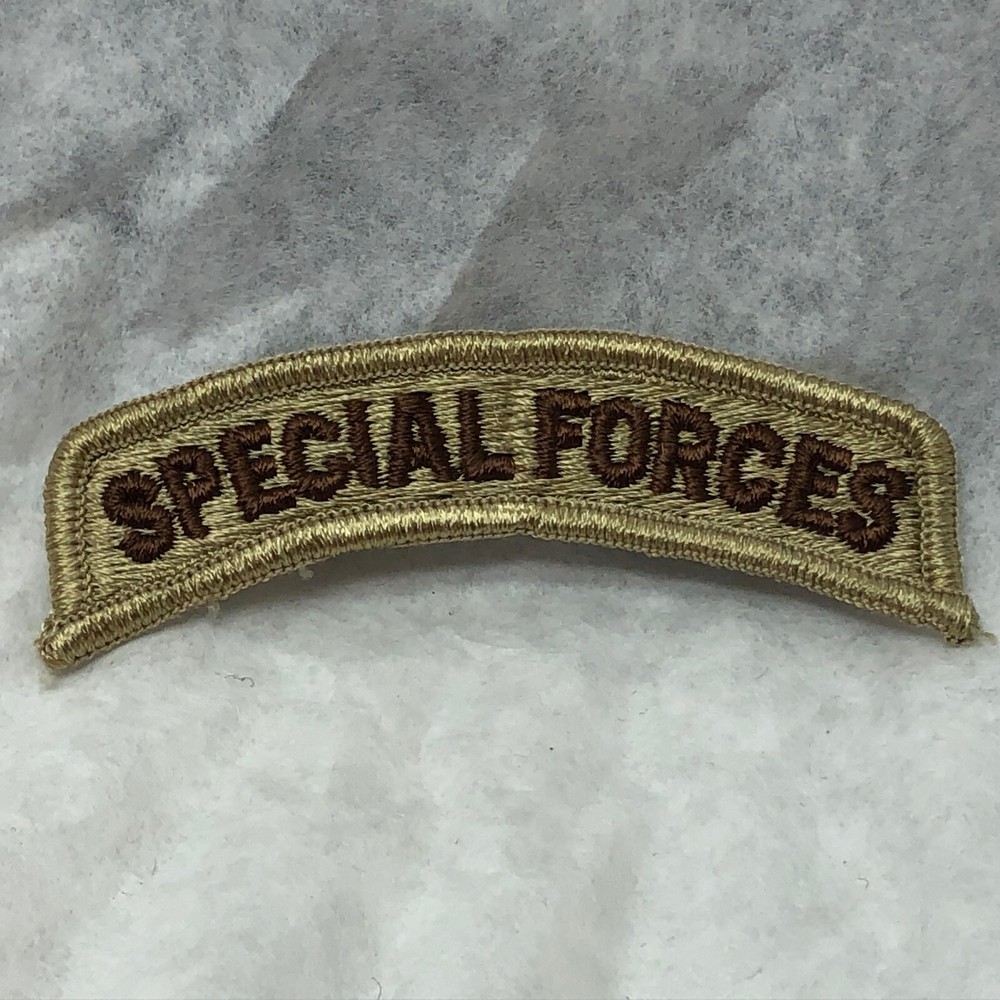 Military Patch Badge Special Forces Tab Tan Edge