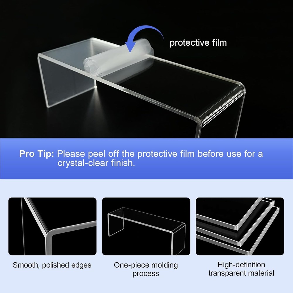 Acrylic Risers Clear 10 Pcs Display Stands