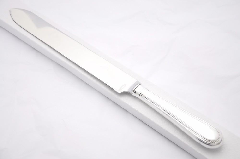 Bead Pattern Silver Plated Wedding Cake Knife Gift Boxed Sheffield England
