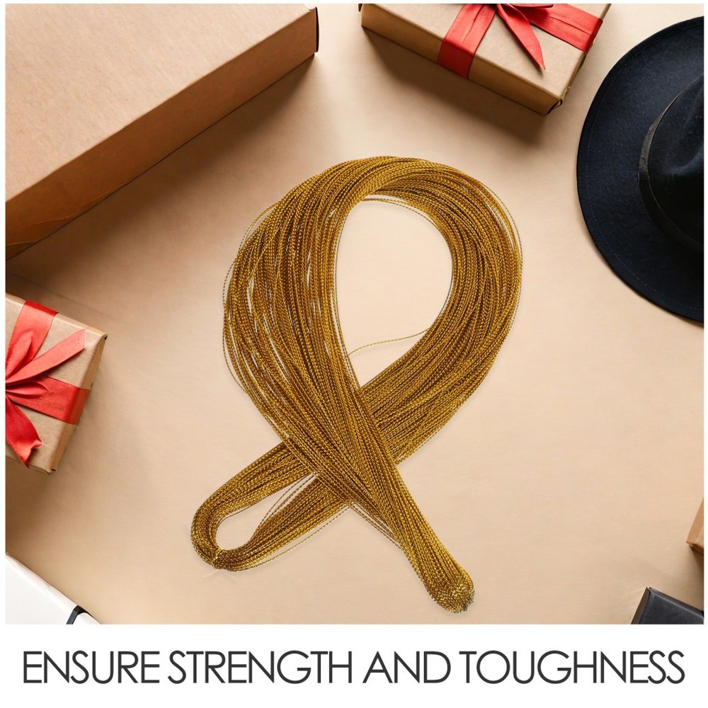 2 Pcs Gold Thread for Decor Metallic Threads Christmas Craft Twine