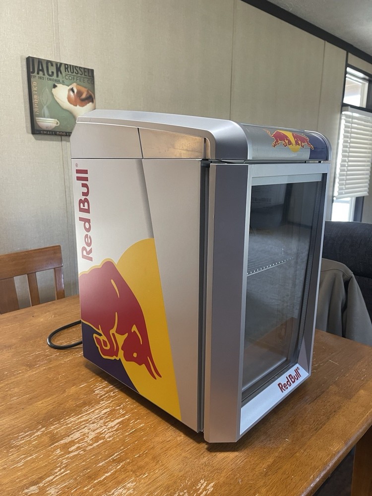 Red Bull Mini Fridge Lighted Cooler RB-GDC ECO LED Tested & Working