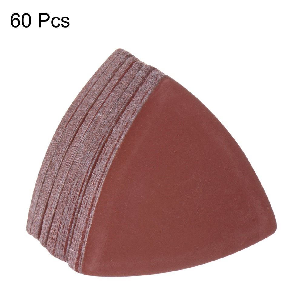 60pcs 1200 Grits 80mm Aluminum Oxide Triangular Hook & Loop Sandpapers Pads