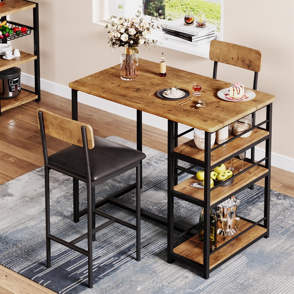 ✅Dining Table Set for 2 Kitchen Table Set with 2 Upholstered Chairs Pub Table Se