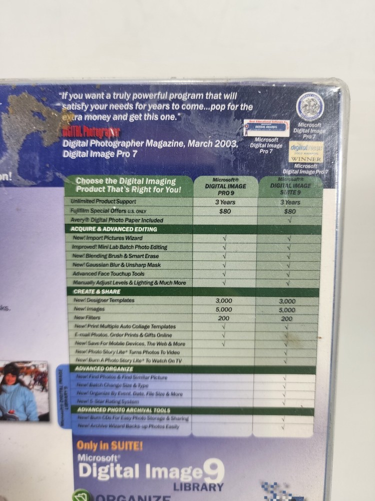 Microsoft Digital Image Pro 9 Suite for Windows XP, 2000, ME, 98 ~ SEALED