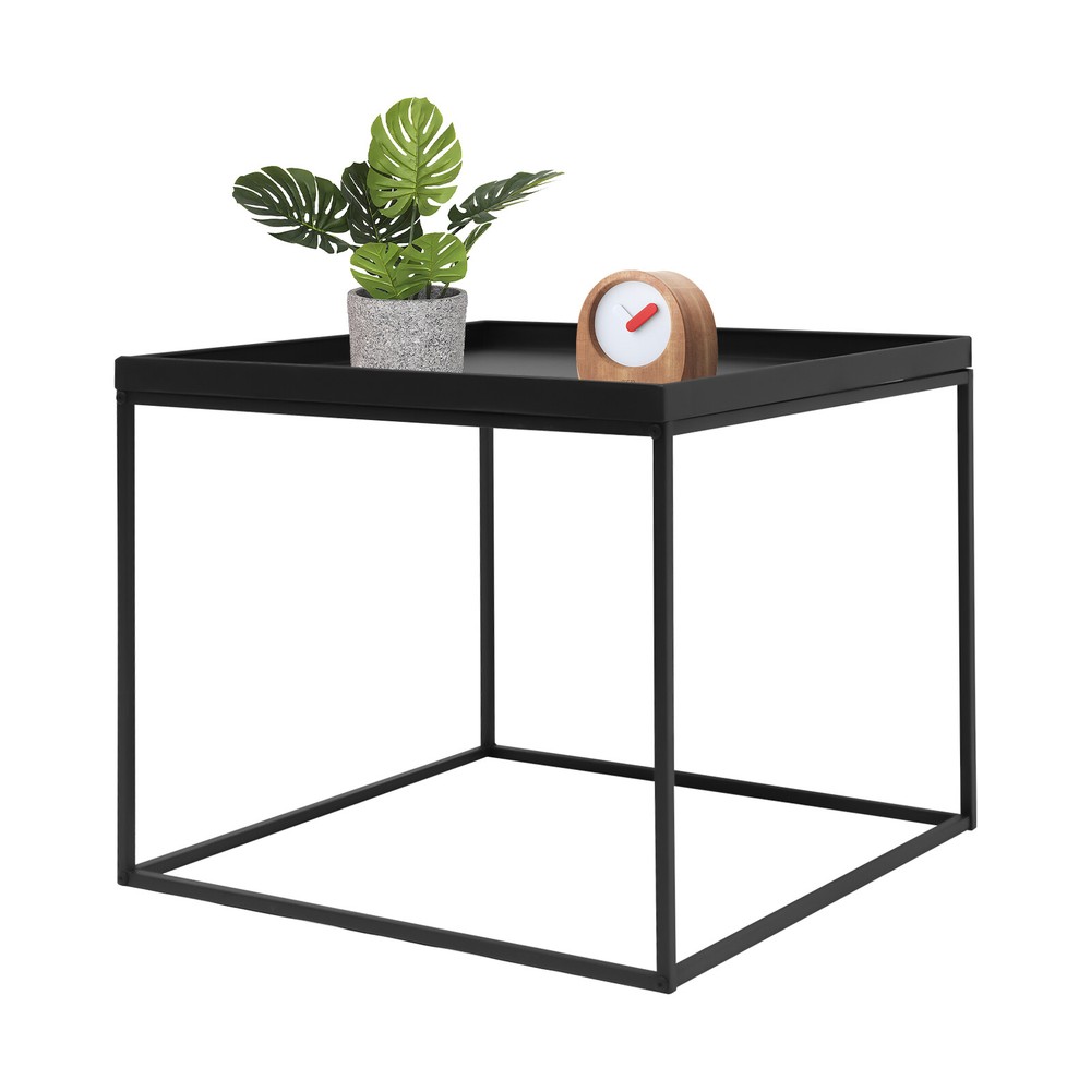 24" Square Table Metal Frame Table Portable Office Side End Table Camping Table