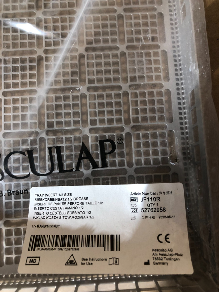 Aesculap JF110R Sterilization Tray Insert, Half Size New