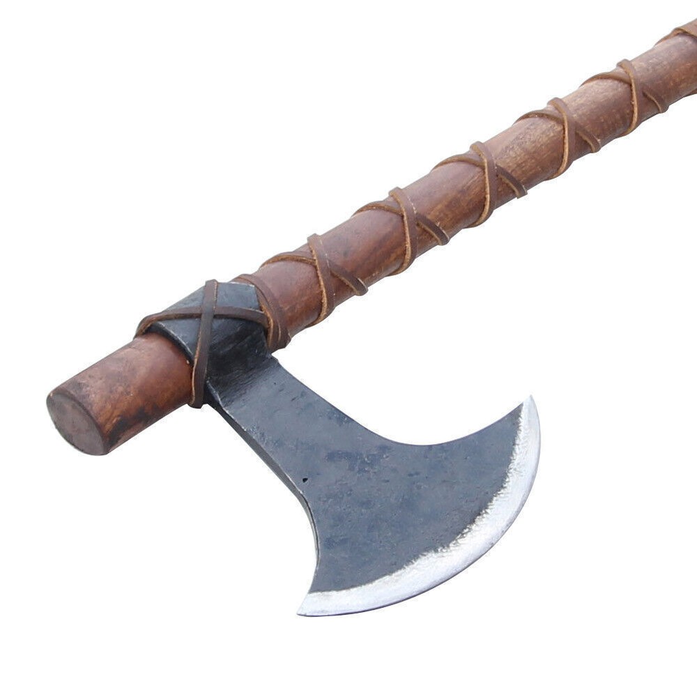 Hand Forged Viking Medieval Battle Axe | Fully Functional Terror Axe + Sheath