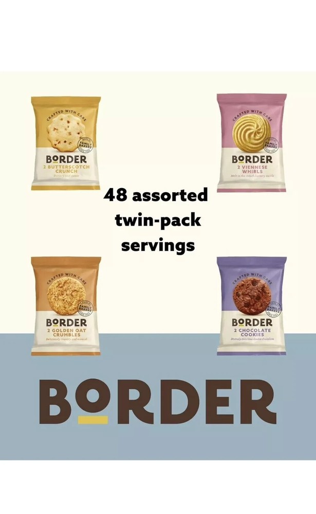 Border Biscuits 48 Luxury Mini 2 Biscuit Packs (4 Varieties)