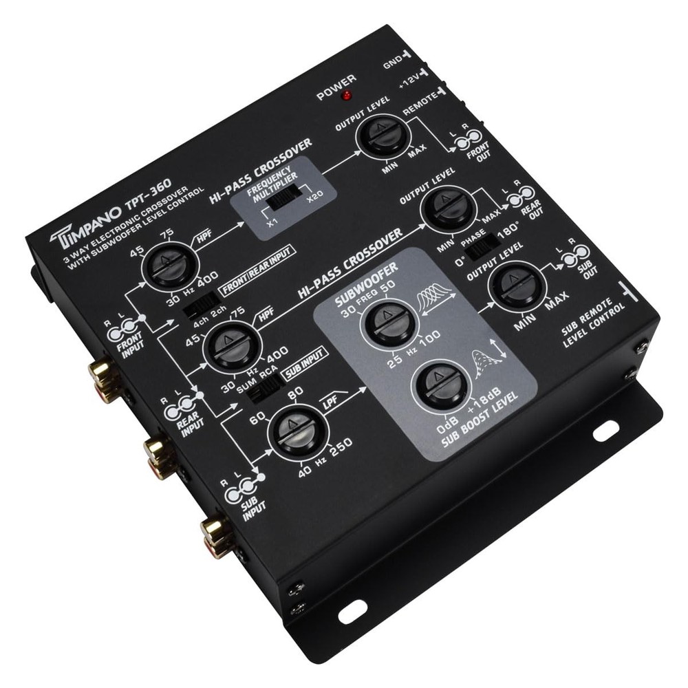 3-Way Electronic Crossover Remote Subwoofer Control Equalizer TPT-360