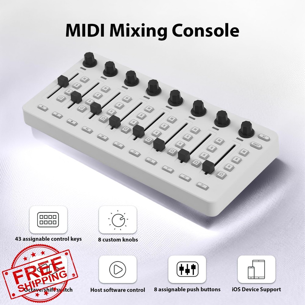 summina MIDI Controller Mixer 43 Buttons 8 Knobs BT USB