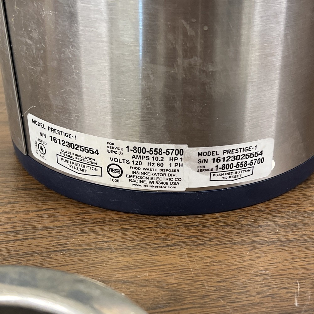 Insinkerator Evolution Prestige 1 Garbage Disposal ⚠️UNTESTED FOR PARTS⚠️