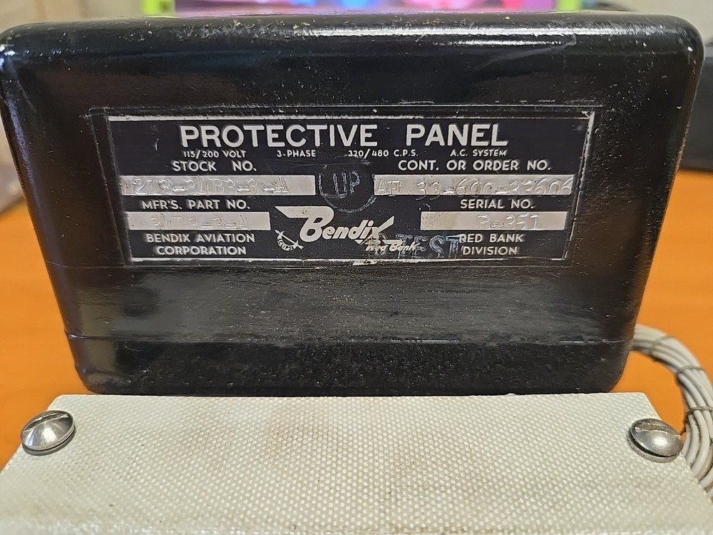 Bendix Protective Panel PN 3483-3A W/ Kelly AFB Sticker