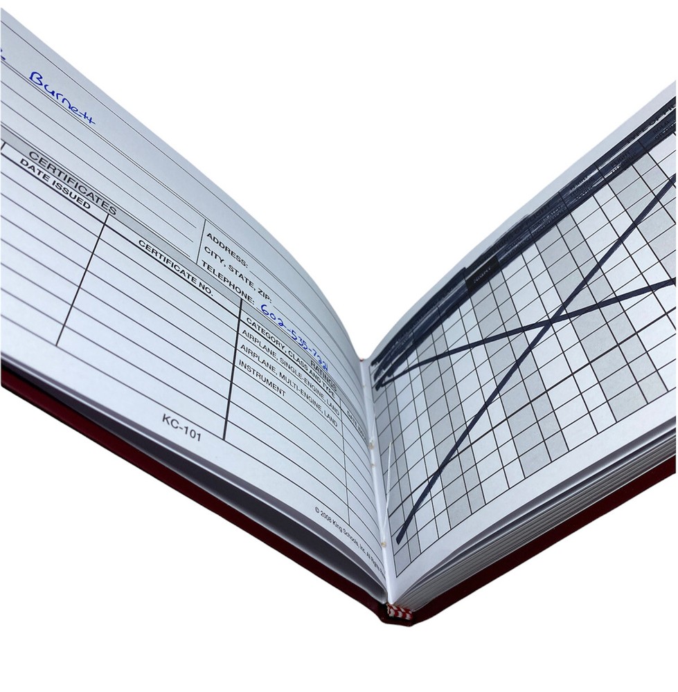 King School Pilot Logbook, Brown
