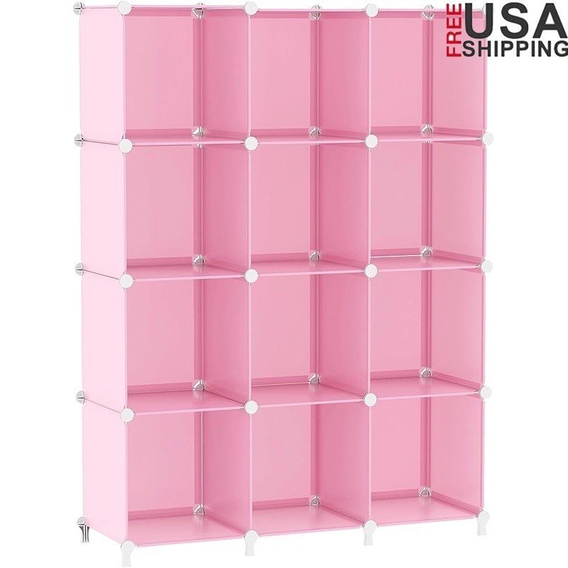 12 Cube Storage Organizer Adjustable Stackable Lightweight Kids Closet Shelf New