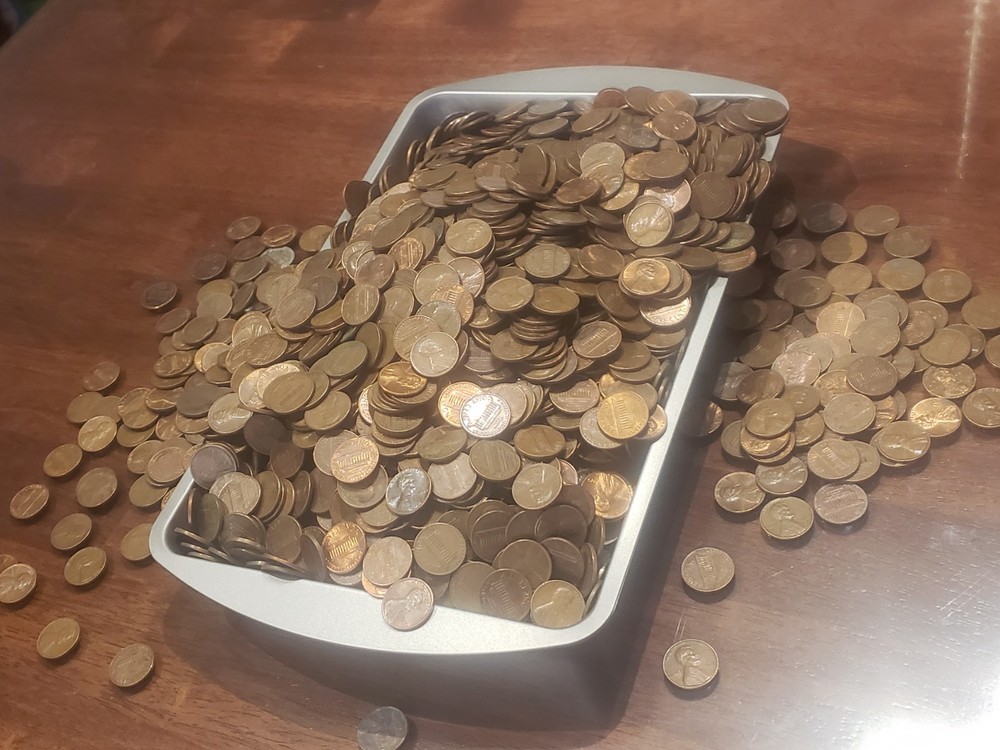1000 Copper Pennies- Bulk Quantity Available.