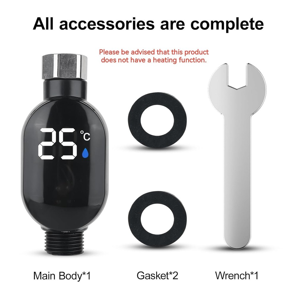 Digital Bath Thermometer Instant Read WaterPowered Shower Thermometer