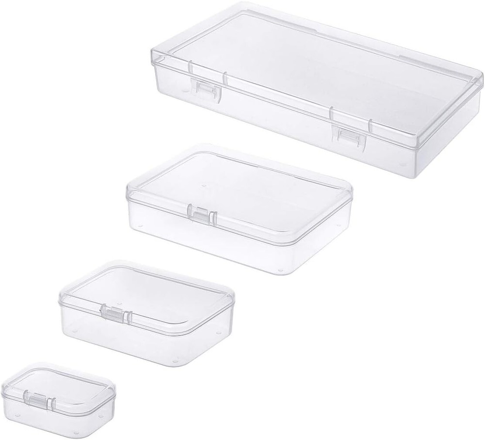 Assorted Sizes Mini Clear Storage Containers - 24 Lockable and Water Resistant