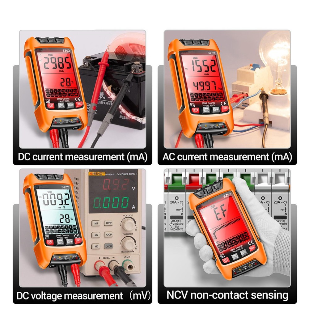 Smart Digital Multimeter 9999 Counts True RMS Auto Electrical Capacitance Meter/