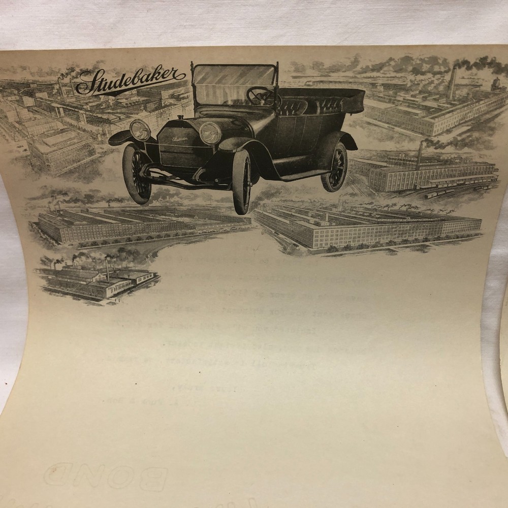 Letter Head Studebaker Correspondence Vintage 1929