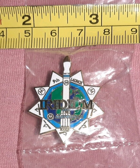 NASA Iridium 9th Launch Motorola Satellite Lapel Pin