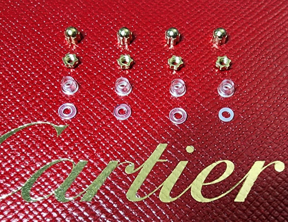 NEW! Authentic Cartier Nuts/Caps/Bushing - Gold/Silver