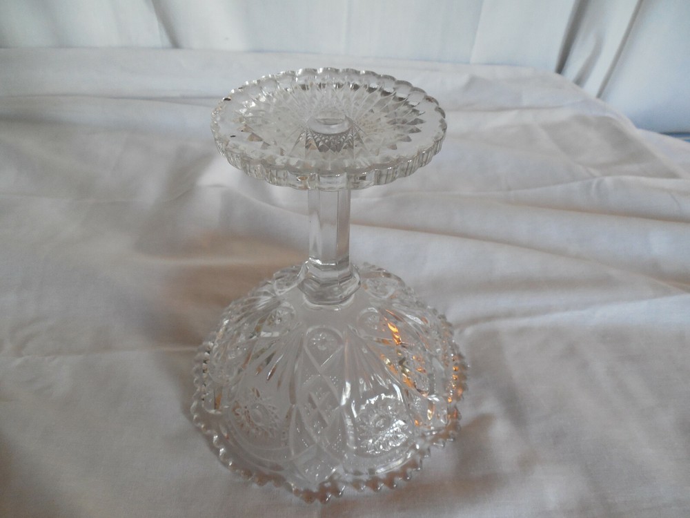 EAPG swatooth edge compote candy dish 6.5" tall