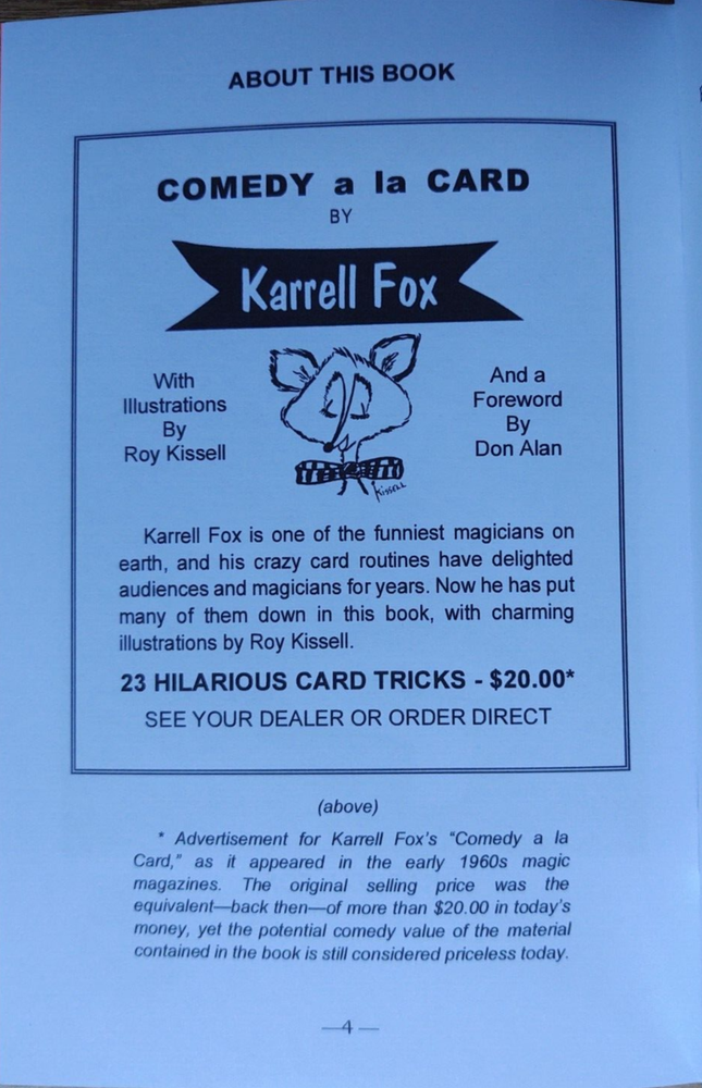 Comedy a la Card by Karrell Fox (comedy card magic)